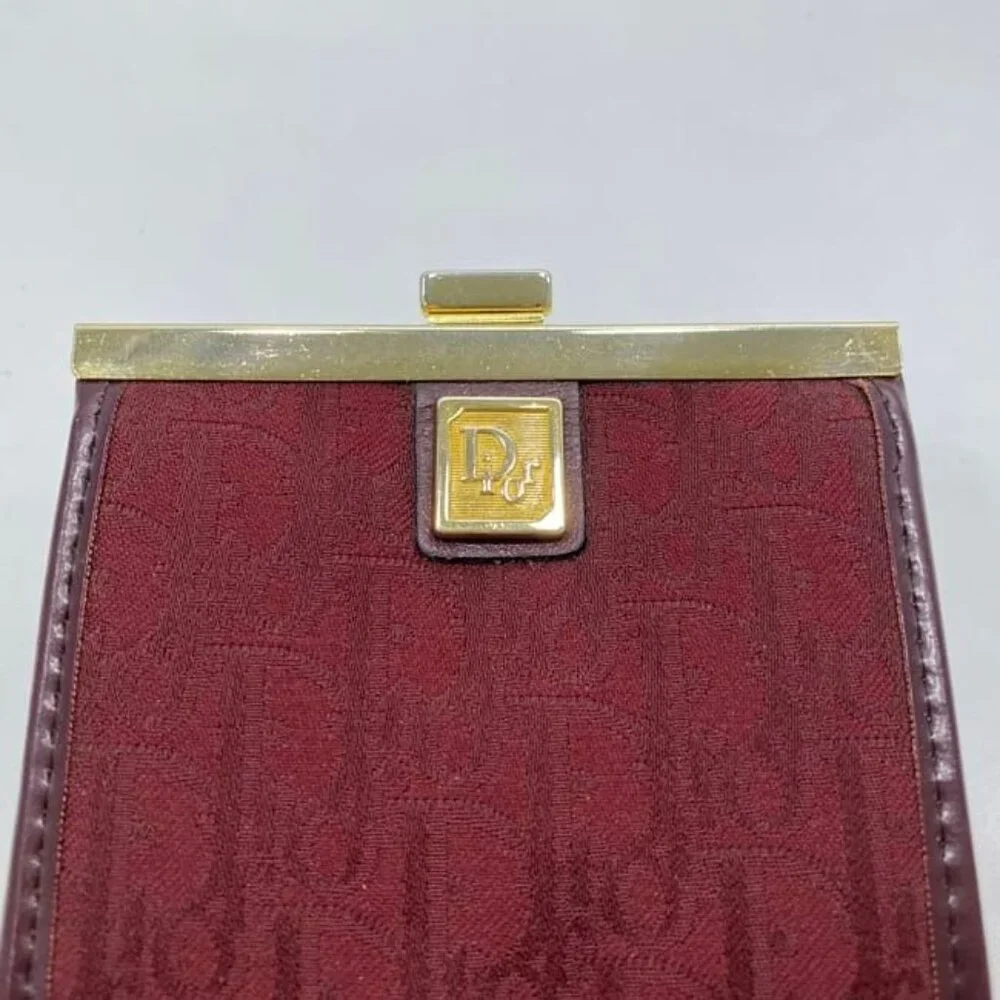 Christian Dior Wallet With Clasp Bordeaux Trotter Jacquard